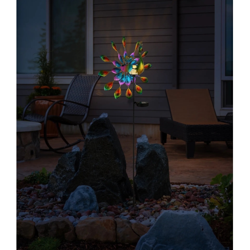 Globo - LED Solární dekorace LED/0,06W/3V IP44 páv