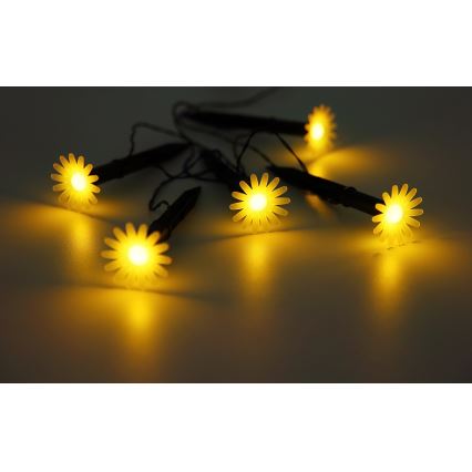 Globo - LED Solární řetěz 5xLED/3V IP44 300 mAh 2,2 m květy