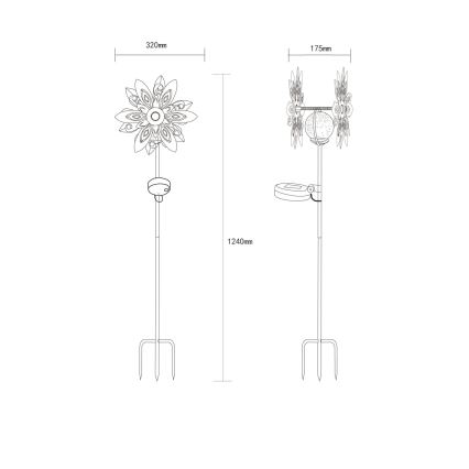Globo - LED Solární dekorace LED/0,02W/3V IP44 300 mAh