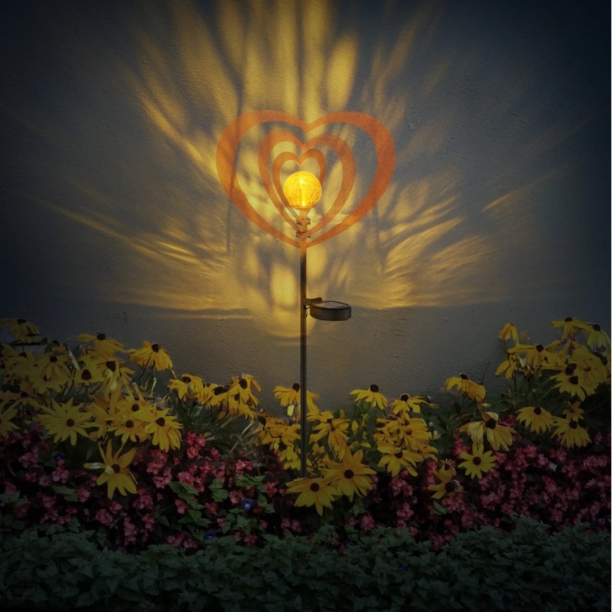 Globo - LED Solární svítidlo LED/3V IP44 300 mAh rezavé srdce