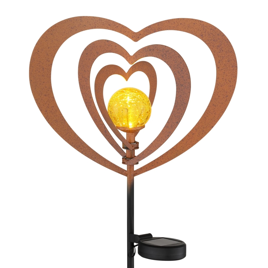 Globo - LED Solární svítidlo LED/3V IP44 300 mAh rezavé srdce