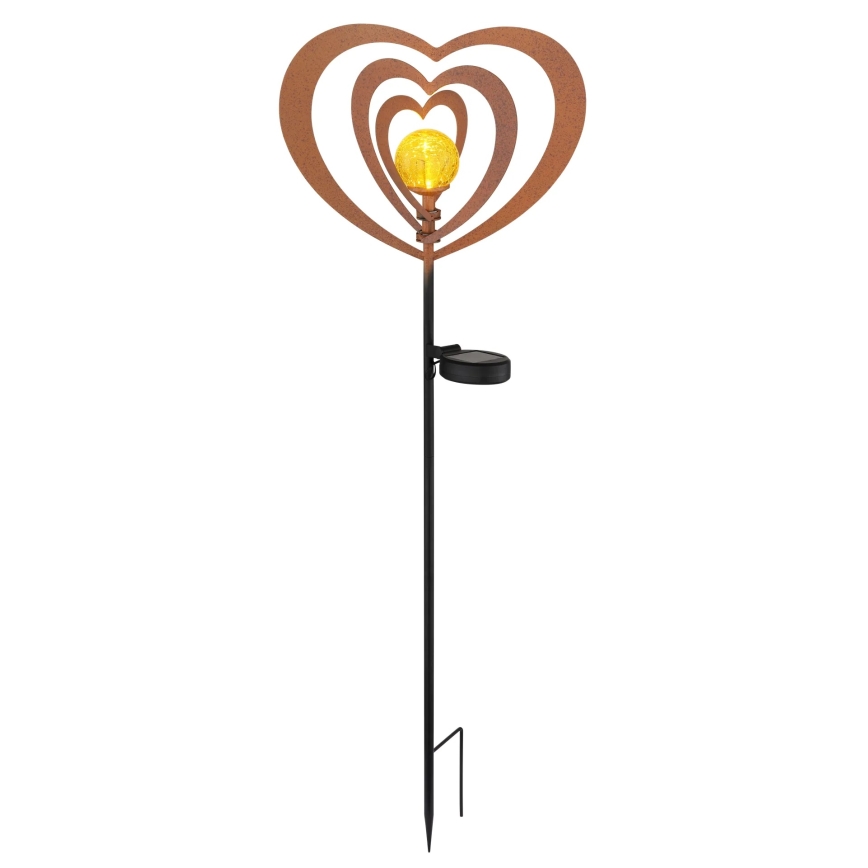 Globo - LED Solární svítidlo LED/3V IP44 300 mAh rezavé srdce