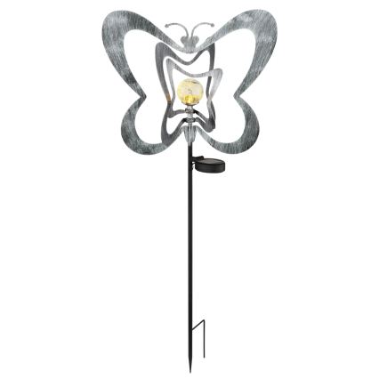 Globo - LED Solární svítidlo LED/3V IP44 300 mAh stříbrný motýl