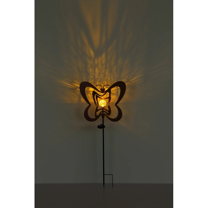 Globo - LED Solární svítidlo LED/3V IP44 300 mAh rezavý motýl