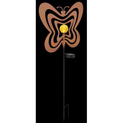 Globo - LED Solární svítidlo LED/3V IP44 300 mAh rezavý motýl