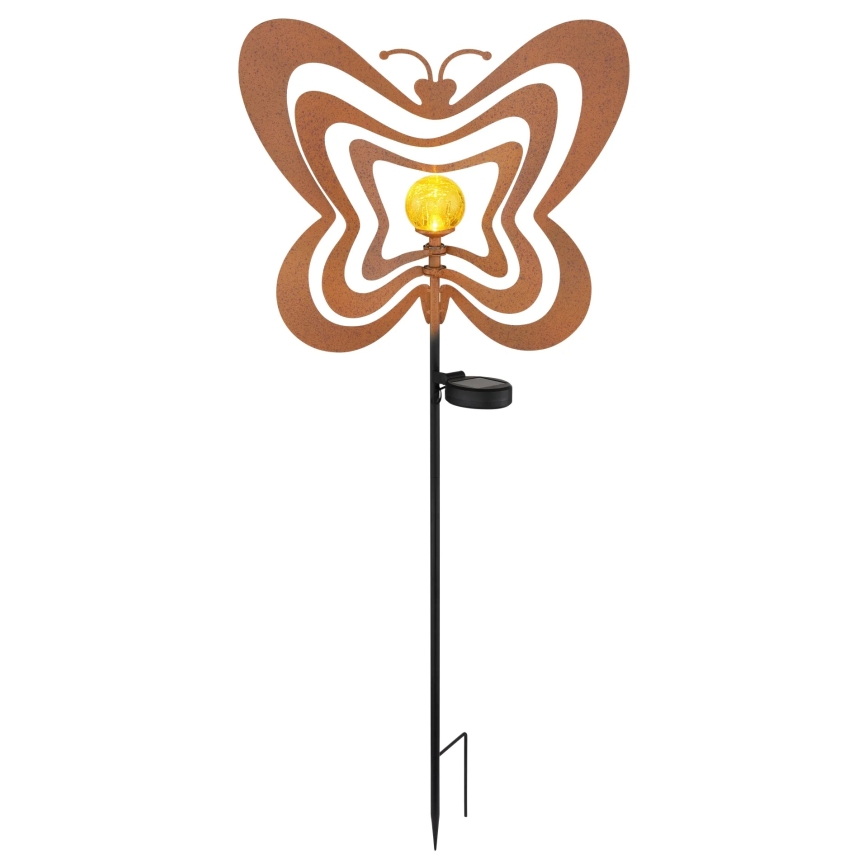 Globo - LED Solární svítidlo LED/3V IP44 300 mAh rezavý motýl