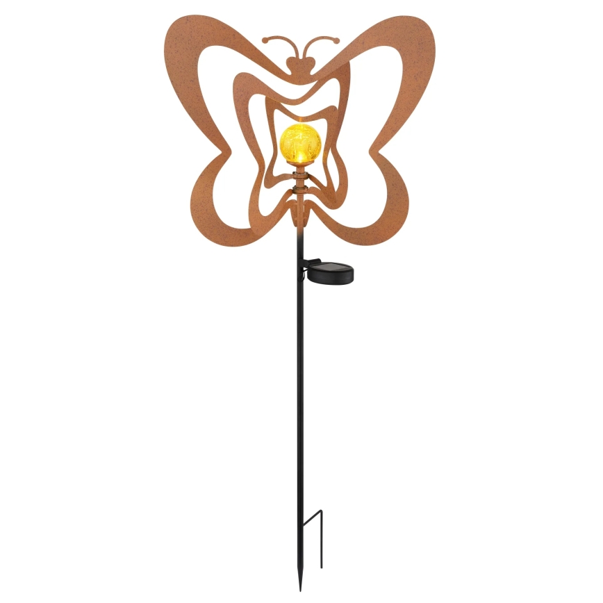 Globo - LED Solární svítidlo LED/3V IP44 300 mAh rezavý motýl