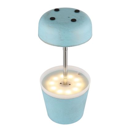 Globo - LED Solární lampa 10xLED/0,06W/3V IP44 800 mAh modrá