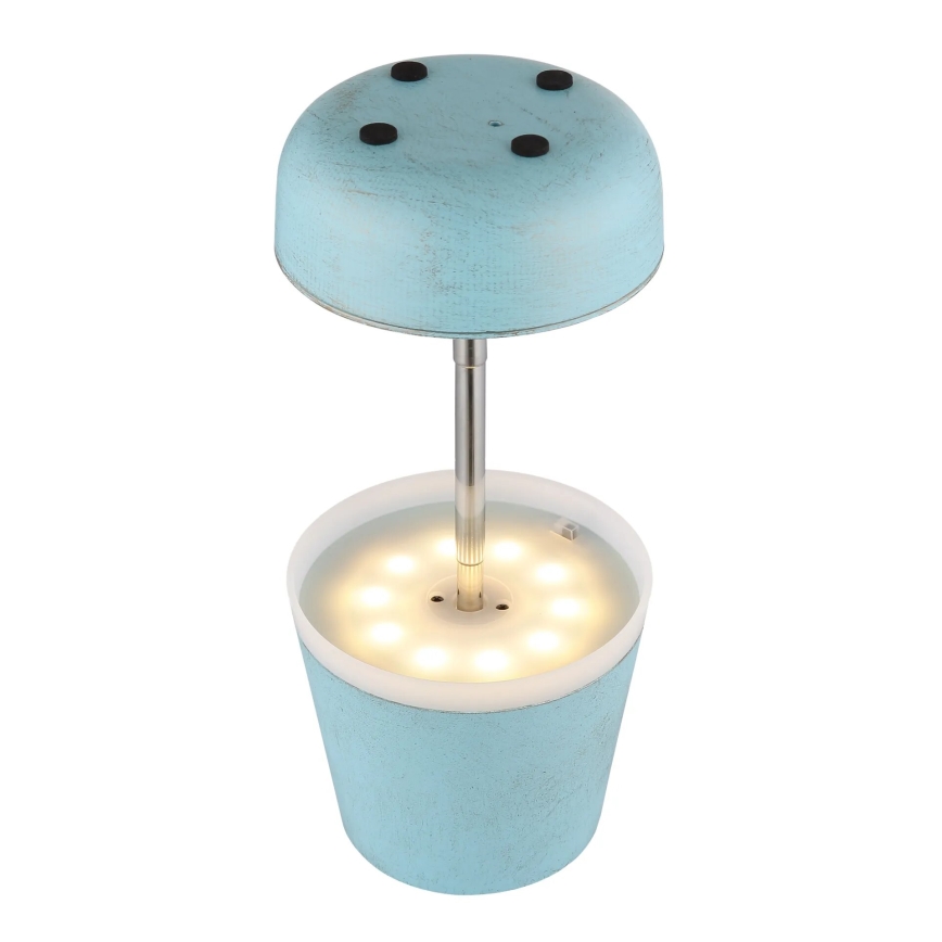 Globo - LED Solární lampa 10xLED/0,06W/3V IP44 800 mAh modrá