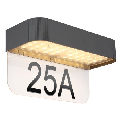 Globo - LED Solární domovní číslo LED/6W/3,7V IP54 1800 mAh