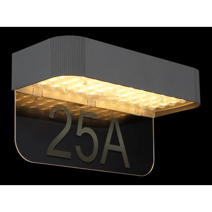 Globo - LED Solární domovní číslo LED/6W/3,7V IP54 1800 mAh