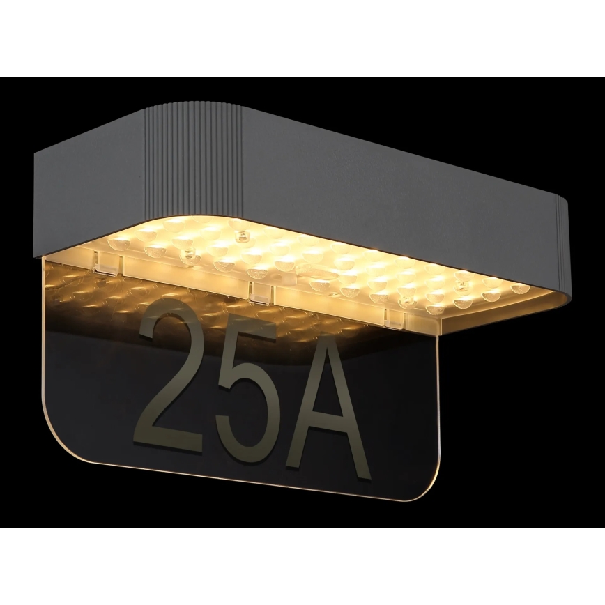 Globo - LED Solární domovní číslo LED/6W/3,7V IP54 1800 mAh