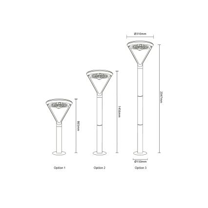 Globo - LED Solární lampa LED/18W/3,7V 8000 mAh IP54