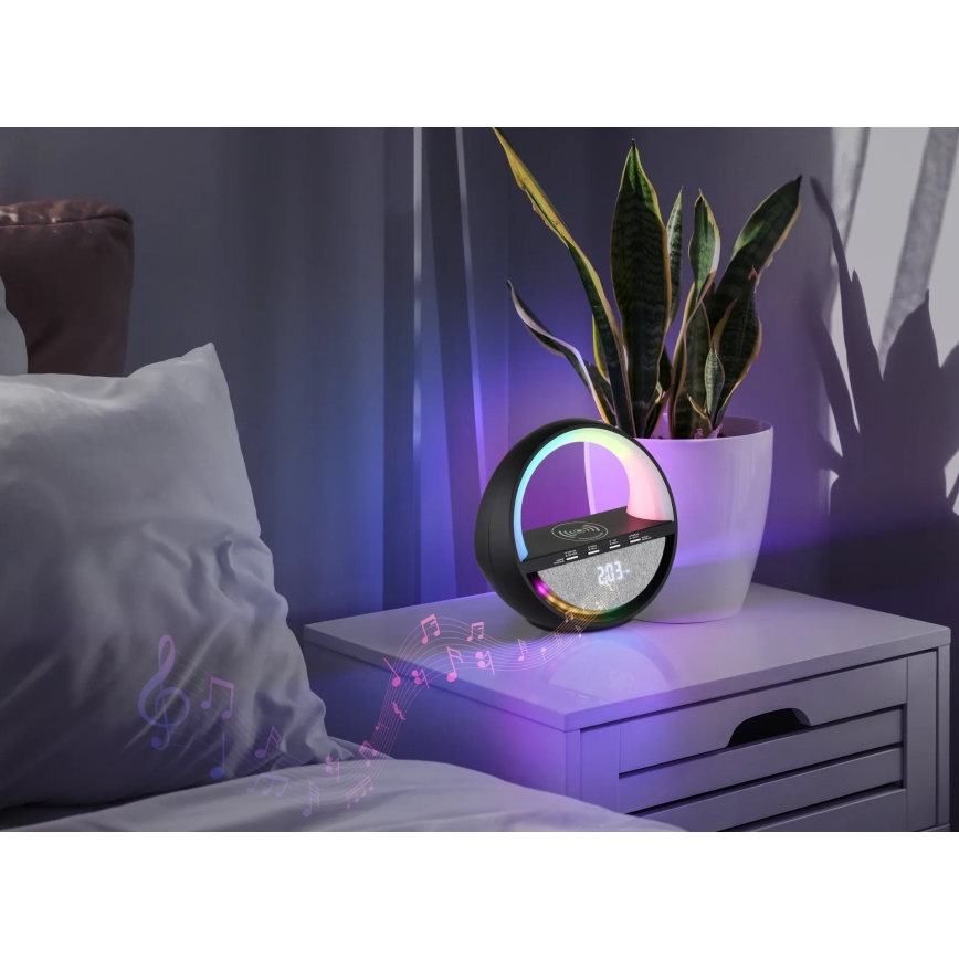 Globo - LED RGBW Dotyková nabíjecí stolní lampa s reproduktorem a bezdrátovým nabíjením QI LED/3,5W/5V 1800 mAh