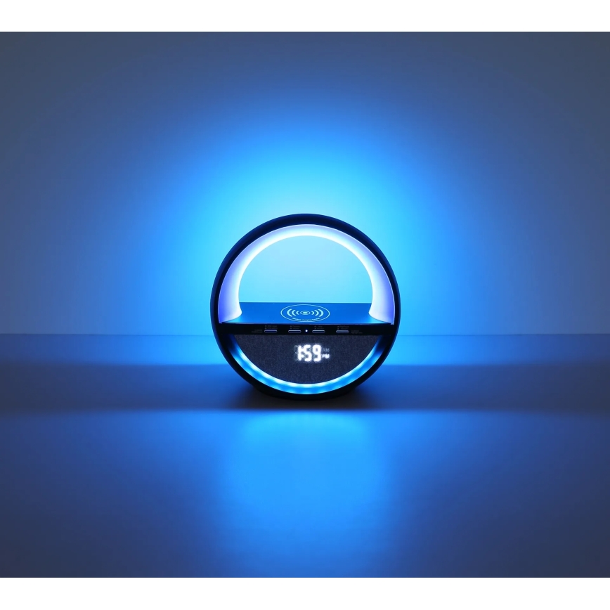Globo - LED RGBW Dotyková nabíjecí stolní lampa s reproduktorem a bezdrátovým nabíjením QI LED/3,5W/5V 1800 mAh
