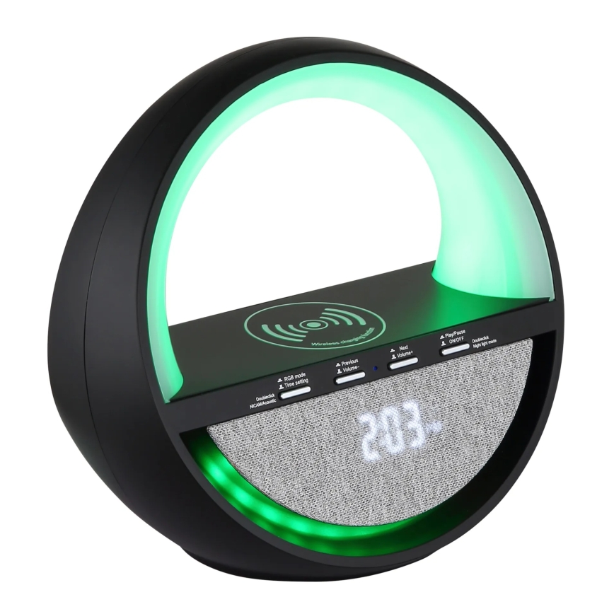 Globo - LED RGBW Dotyková nabíjecí stolní lampa s reproduktorem a bezdrátovým nabíjením QI LED/3,5W/5V 1800 mAh