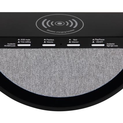 Globo - LED RGBW Dotyková nabíjecí stolní lampa s reproduktorem a bezdrátovým nabíjením QI LED/3,5W/5V 1800 mAh