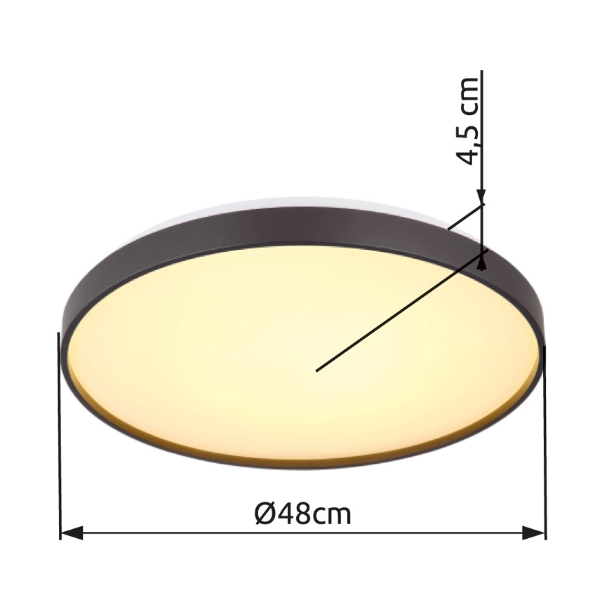 Globo - LED Stropní svítidlo LED/24W/230V pr. 48 cm antracit