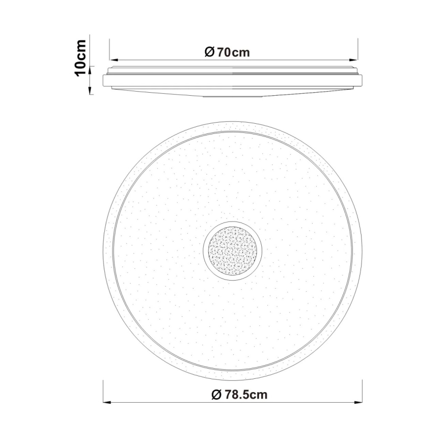 Globo - LED Stmívatelné stropní svítidlo LED/80W/230V 2700-6500K pr. 78,5 cm + dálkové ovládání