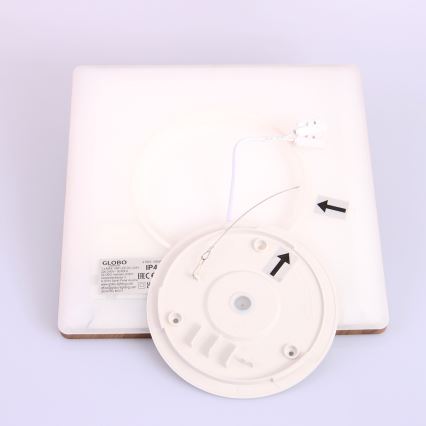 Globo - LED Stmívatelné koupelnové stropní svítidlo LED/18W/230V 29,4x29,4 cm IP44 hnědá
