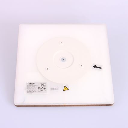 Globo - LED Stmívatelné koupelnové stropní svítidlo LED/18W/230V 29,4x29,4 cm IP44 hnědá