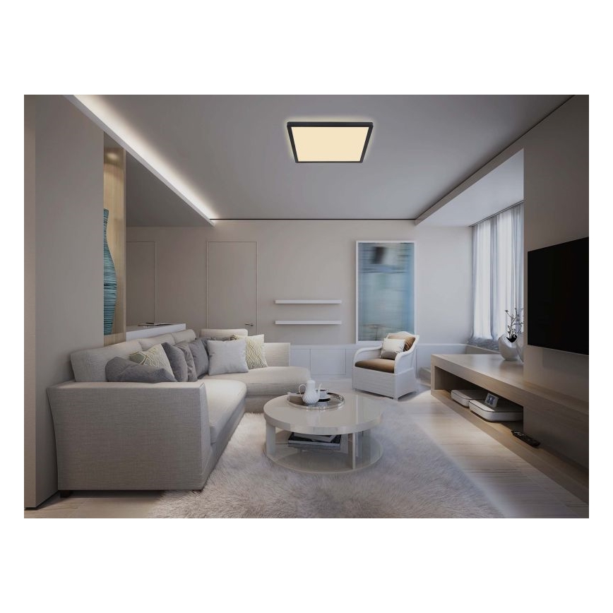 Globo - LED Stmívatelné koupelnové stropní svítidlo LED/24W/230V 42x42 cm IP44 černá