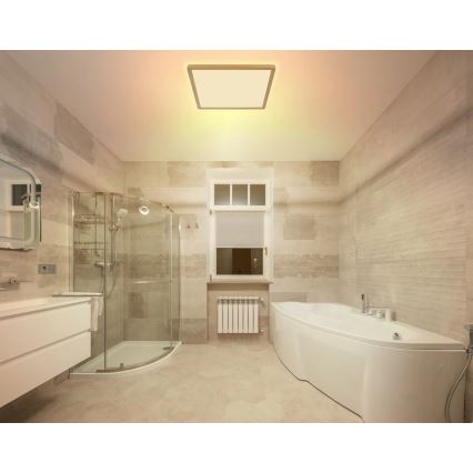 Globo - LED Stmívatelné koupelnové stropní svítidlo LED/24W/230V 3000K IP44 42x42 cm mosaz