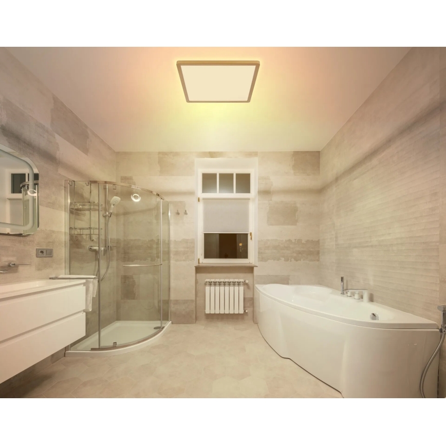 Globo - LED Stmívatelné koupelnové stropní svítidlo LED/24W/230V 3000K IP44 42x42 cm mosaz