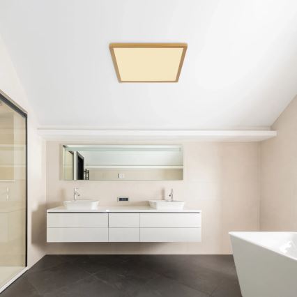 Globo - LED Stmívatelné koupelnové stropní svítidlo LED/24W/230V 3000K IP44 42x42 cm mosaz