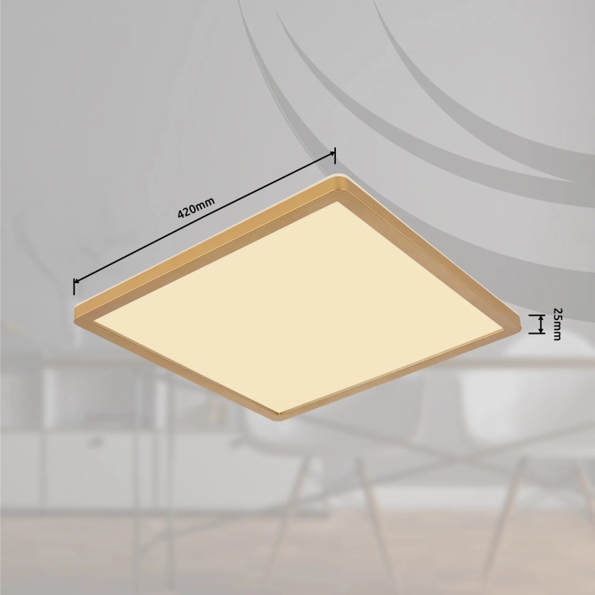 Globo - LED Stmívatelné koupelnové stropní svítidlo LED/24W/230V 3000K IP44 42x42 cm mosaz