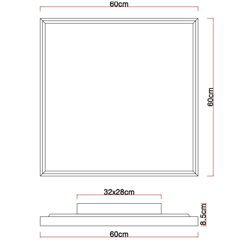 Globo - LED Stropní svítidlo LED/36W/230V 2700/4500/6500K 60x60 cm