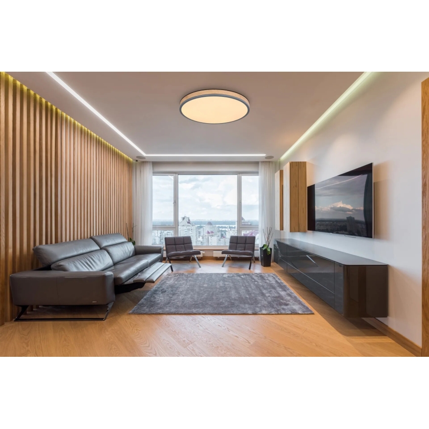 Globo - LED Stmívatelné stropní svítidlo LED/40W/230V 2700-6500K pr. 60 cm + dálkové ovládání hnědá/šedá