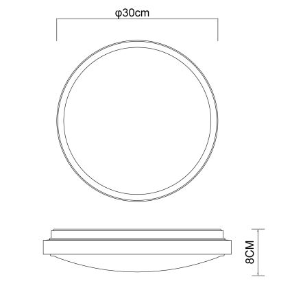 Globo - LED Stropní svítidlo LED/12W/230V 3000/4500/6000K pr. 30 cm