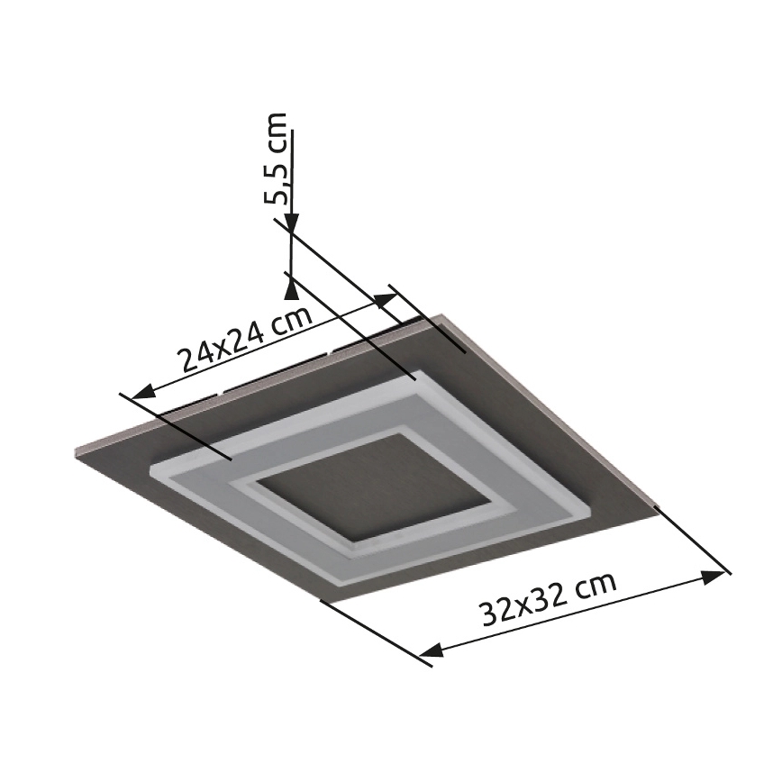 Globo - LED Stropní svítidlo LED/24W/230V 3000K 32x32 cm antracit