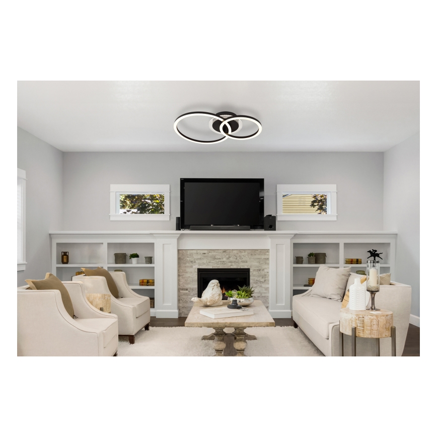 Globo - LED Stropní svítidlo LED/30W/230V 2700/4500/6500K pr. 33x50 cm černá