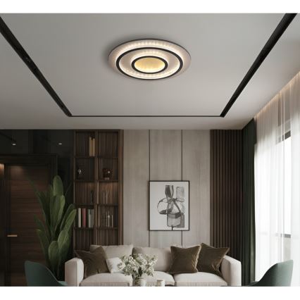 Globo - LED Stmívatelné stropní svítidlo LED/60W/230V 3000-6500K pr. 55 cm černá + dálkové ovládání