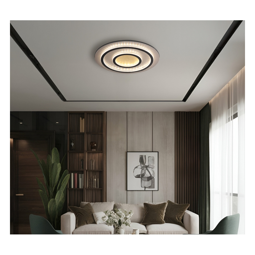 Globo - LED Stmívatelné stropní svítidlo LED/60W/230V 3000-6500K pr. 55 cm černá + dálkové ovládání