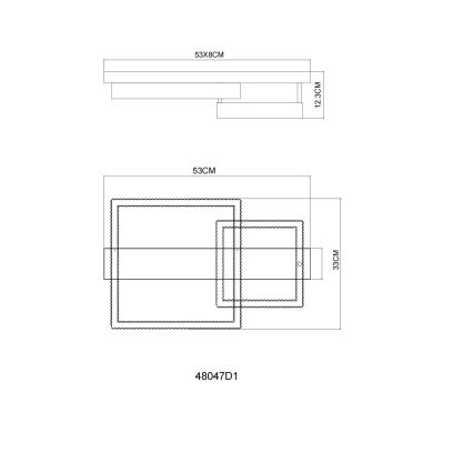 Globo - LED Stropní svítidlo LED/24W/230V 3000K 33x53 cm