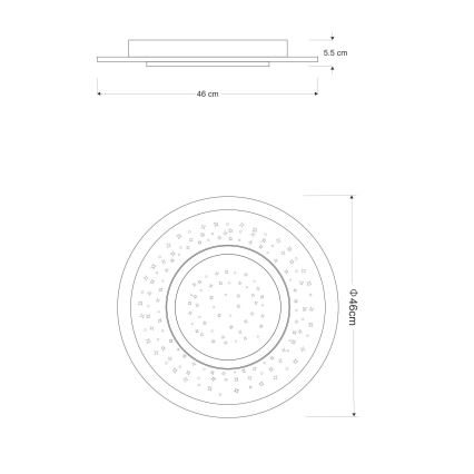 Globo - LED Stmívatelné stropní svítidlo LED/44W/230V 2700-6000K + dálkové ovládání