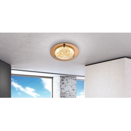 Globo - LED Křišťálové stropní svítidlo LED/8W/230V pr. 22 cm měď