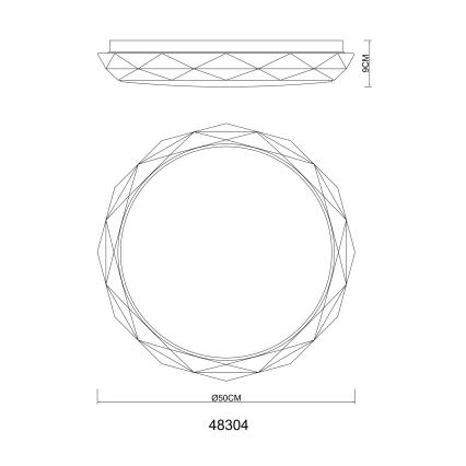 Globo - LED RGBW Stmívatelné stropní svítidlo LED/48W/230V+LED/10W/230V 3000-6500K + dálkové ovládání