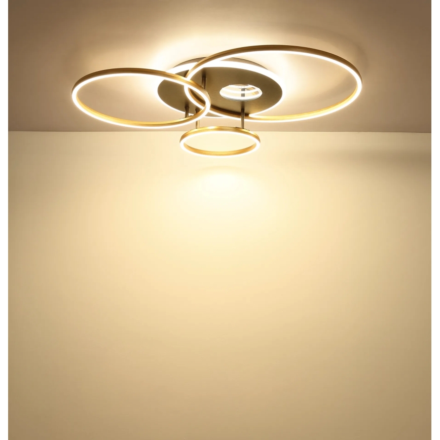 Globo - LED Stmívatelné stropní svítidlo LED/54W/230V 2700-6500K 90x70 cm antracit/zlatá + dálkové ovládání