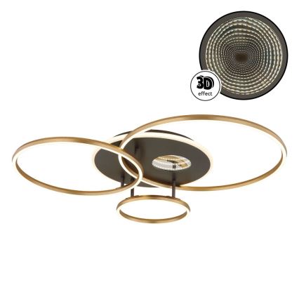 Globo - LED Stmívatelné stropní svítidlo LED/54W/230V 2700-6500K 90x70 cm antracit/zlatá + dálkové ovládání
