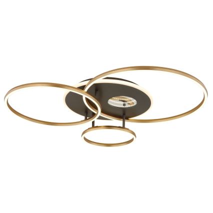 Globo - LED Stmívatelné stropní svítidlo LED/54W/230V 2700-6500K 90x70 cm antracit/zlatá + dálkové ovládání