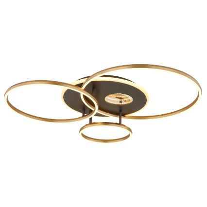Globo - LED Stmívatelné stropní svítidlo LED/54W/230V 2700-6500K 90x70 cm antracit/zlatá + dálkové ovládání