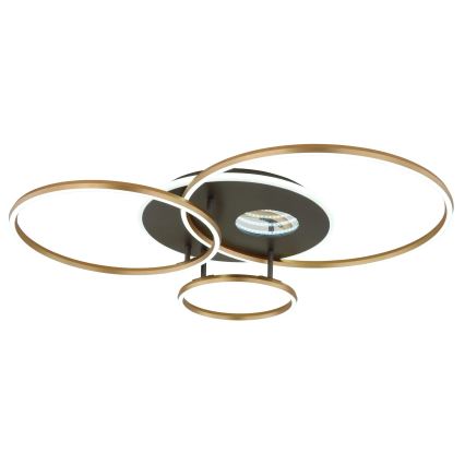 Globo - LED Stmívatelné stropní svítidlo LED/54W/230V 2700-6500K 90x70 cm antracit/zlatá + dálkové ovládání