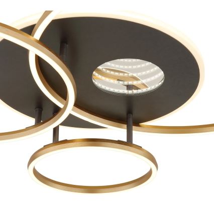 Globo - LED Stmívatelné stropní svítidlo LED/54W/230V 2700-6500K 90x70 cm antracit/zlatá + dálkové ovládání