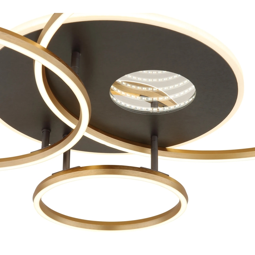 Globo - LED Stmívatelné stropní svítidlo LED/54W/230V 2700-6500K 90x70 cm antracit/zlatá + dálkové ovládání