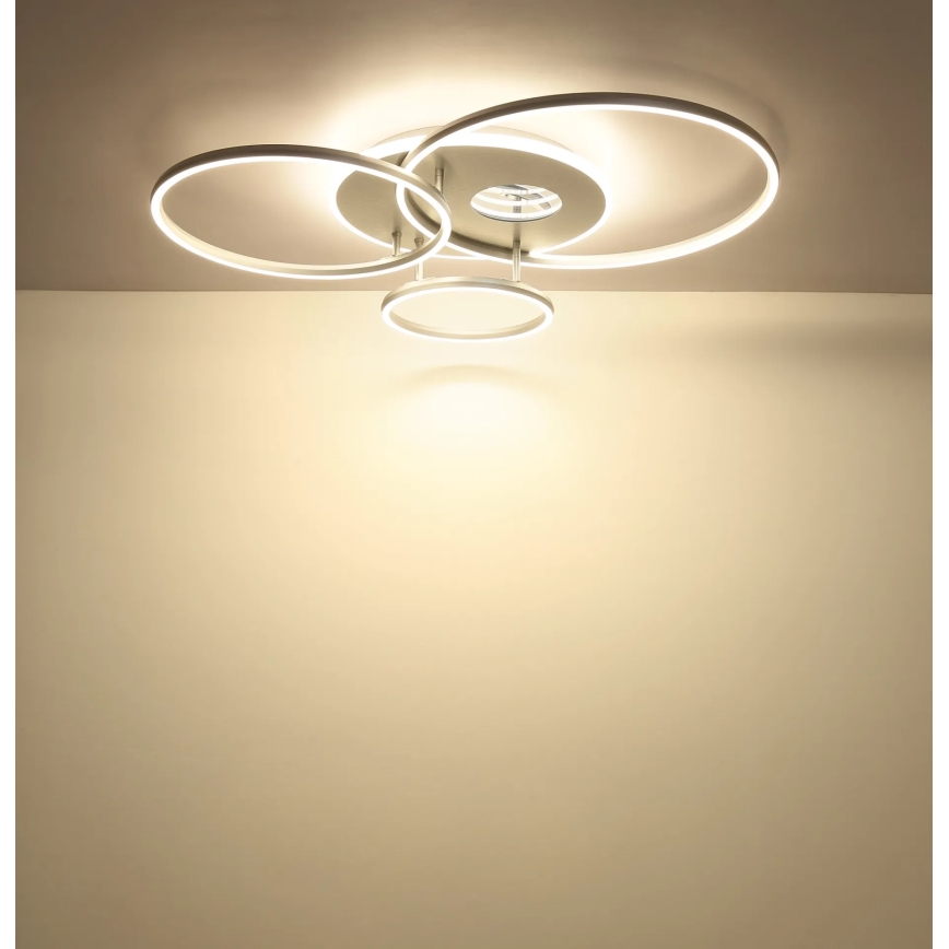 Globo - LED Stmívatelné stropní svítidlo LED/54W/230V 2700-6500K 90x70 cm stříbrná + dálkové ovládání