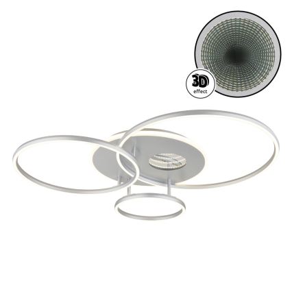 Globo - LED Stmívatelné stropní svítidlo LED/54W/230V 2700-6500K 90x70 cm stříbrná + dálkové ovládání